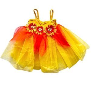 Flower dress / flower girl dress yellow orange CXS